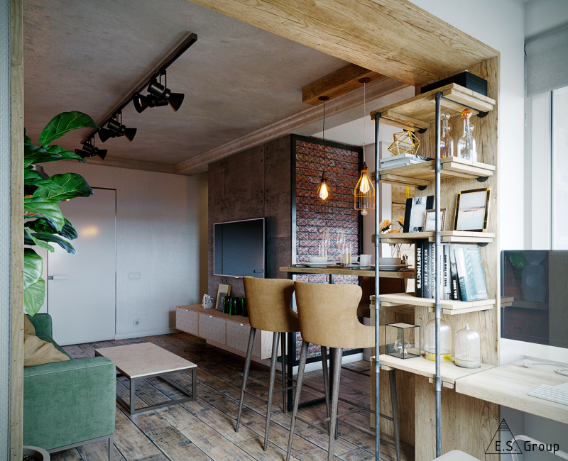 Дизайн-проект квартиры в стиле "лофт" Дизайн-проект квартиры в стиле "лофт"