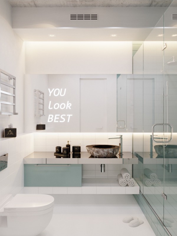 Компактная студия в мятно-бирюзовых тонах