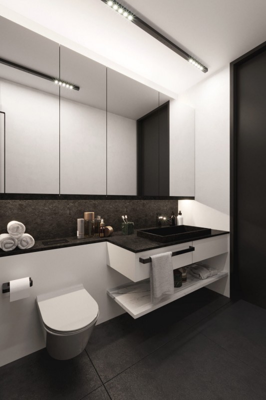 Контрастное черно-белое пространство и умиротворяющая зелень