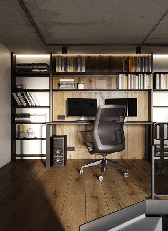 Двухуровневая квартира в индустриальном стиле