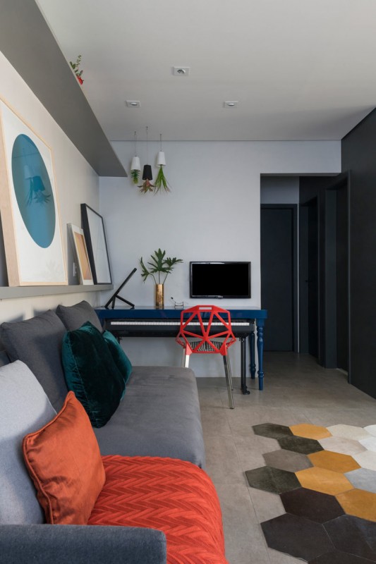 Функциональный интерьер квартиры площадью 60 м2 в Сан-Паулу, Бразилия Функциональный интерьер квартиры площадью 60 м2 в Сан-Паулу, Бразилия