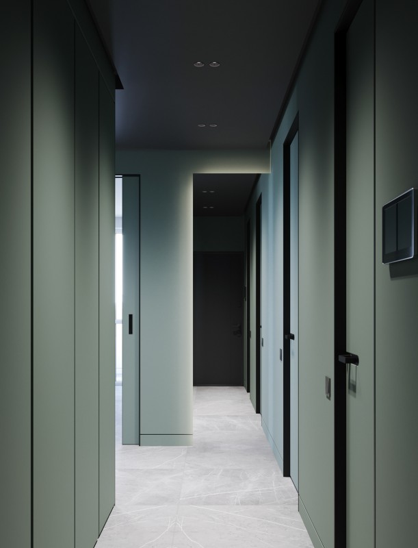 Гармоничное сочетание изумрудного и серого цветов