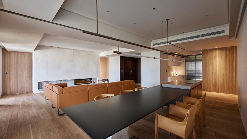 Натуральные материалы в интерьере апартаментов в Тайбэе