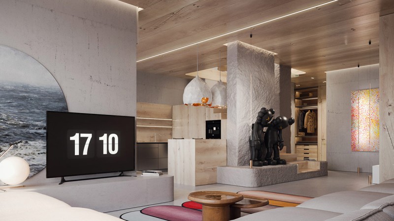 Четырехуровневая квартира, расположенная в небоскребе в центре Киева Четырехуровневая квартира, расположенная в небоскребе в центре Киева