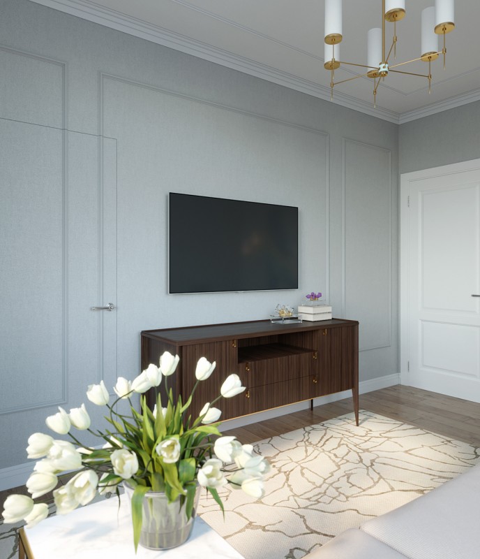 Интерьер загородного дома в пастельных тонах