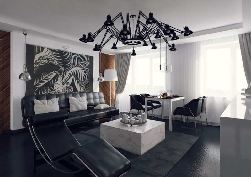 Контрастный интерьер небольших апартаментов