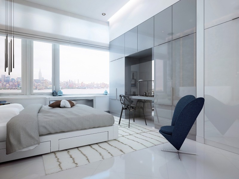 Высококлассные современные апартаменты в Нью-Джерси с видом на реку Гудзон