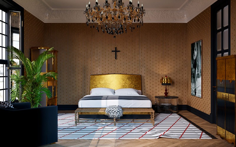 Золотые элементы в декоре просторного дома Золотые элементы в декоре просторного дома