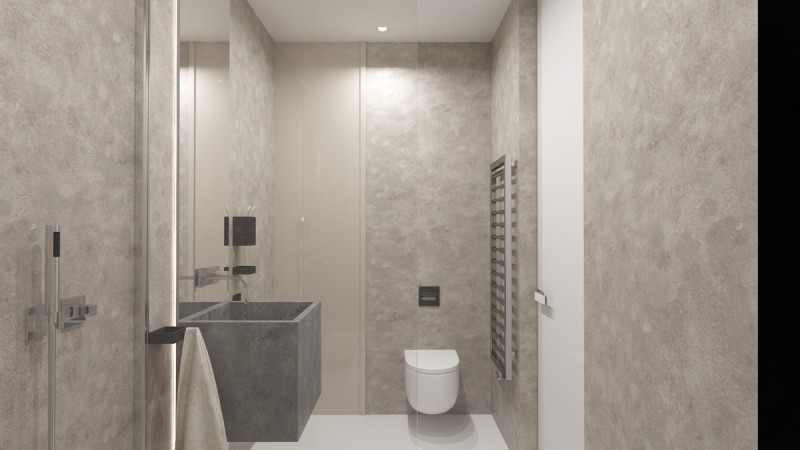 Минималистичный однотонный дизайн интерьера Минималистичный однотонный дизайн интерьера