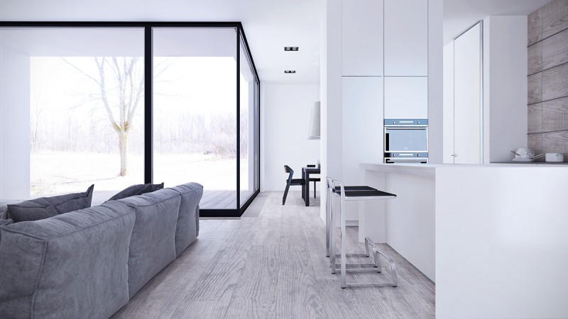 Белоснежный интерьер загородного дома