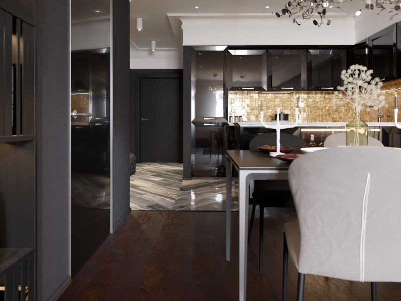 Дизайн интерьера квартиры в стиле "фьюжн"