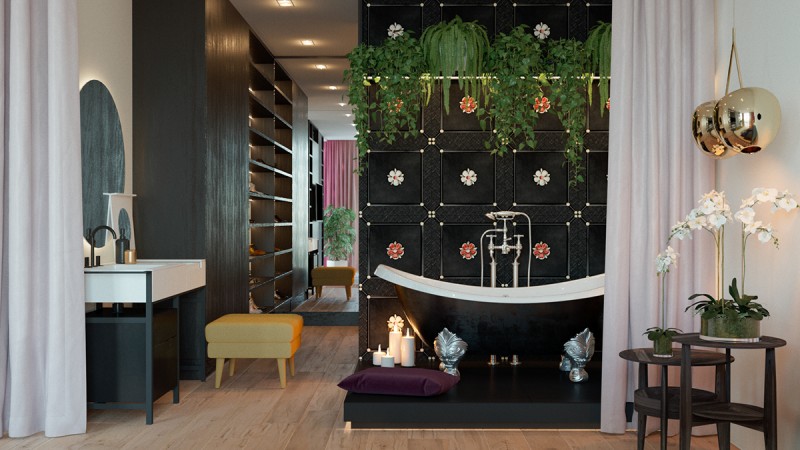 Оригинальное зонирование небольшой квартиры