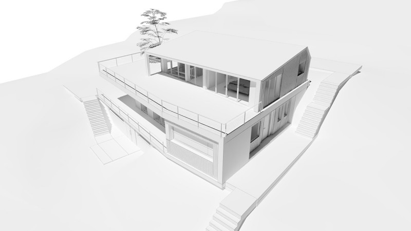 Проект полуутопленного в склоне холма дома