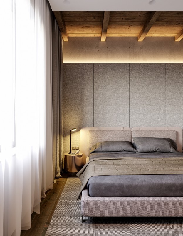 Удачное сочетание мрамора, камня и дерева