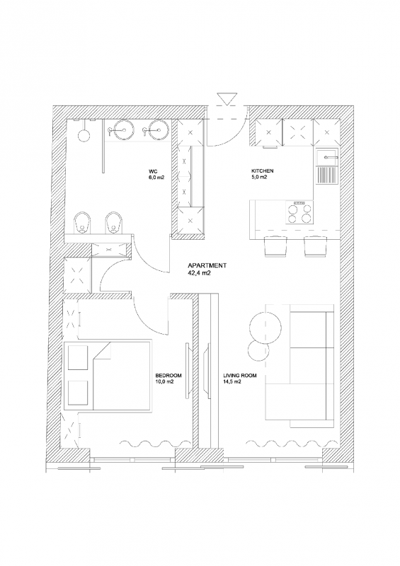 Проект небольших апартаментов в Кракове, Польша