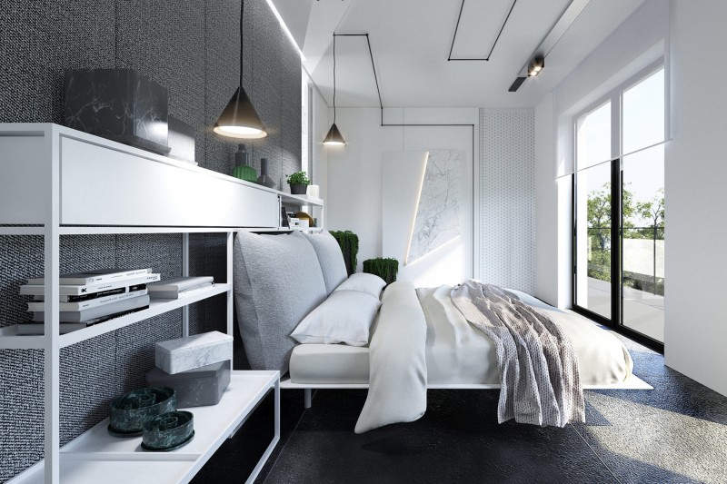 Ахроматическое сочетание цветов и яркие акценты в интерьере варшавских апартаментов