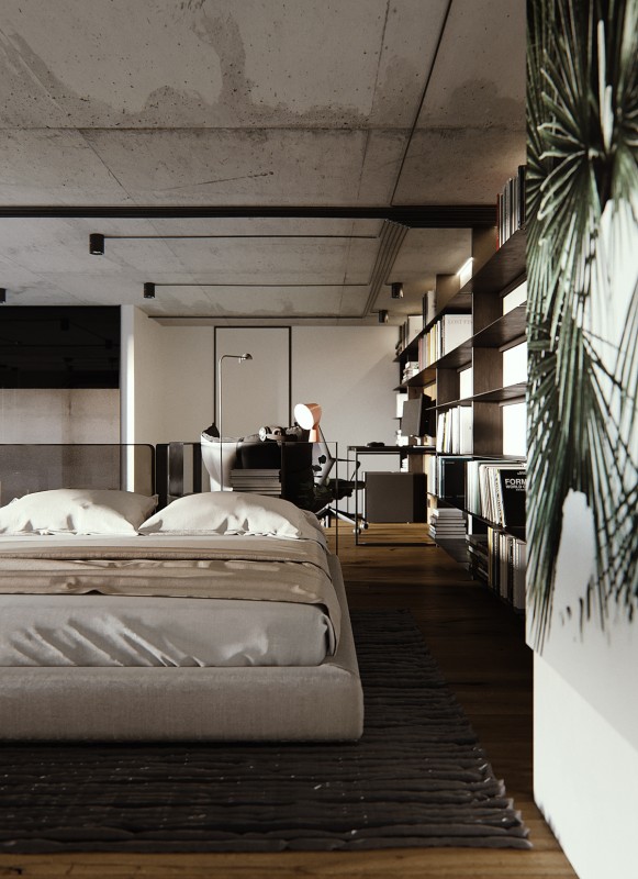 Двухуровневая квартира в индустриальном стиле