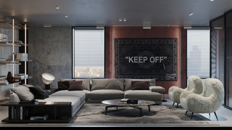 Мрачный, но уютный интерьер