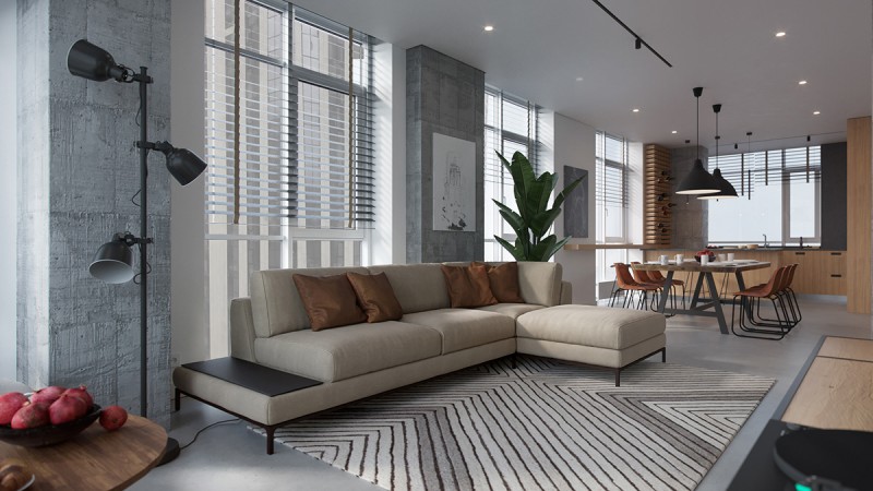 Просторная квартира с панорамными окнами