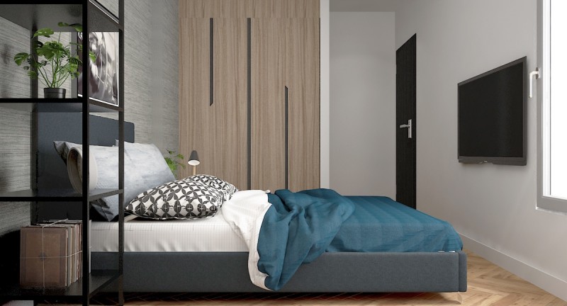 Проект апартаментов с доминирующим черно-белым дизайном