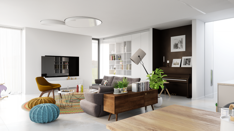 Дизайн-проект просторной гостиной