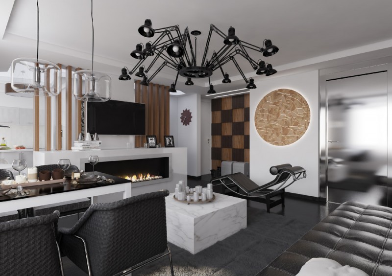 Контрастный интерьер небольших апартаментов