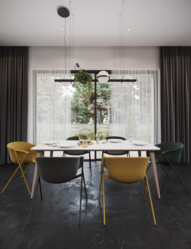 Темный декор с красочными акцентами