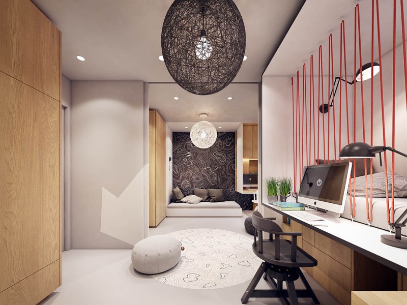 Комфортабельная современная квартира с красочными акцентами