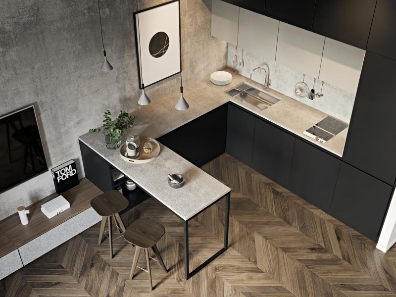 Минималистичный интерьер квартиры площадью 60 кв.м.