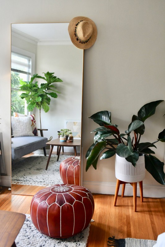 Теплые древесные акценты и живая зелень в интерьере  квартиры в Сан-Франциско