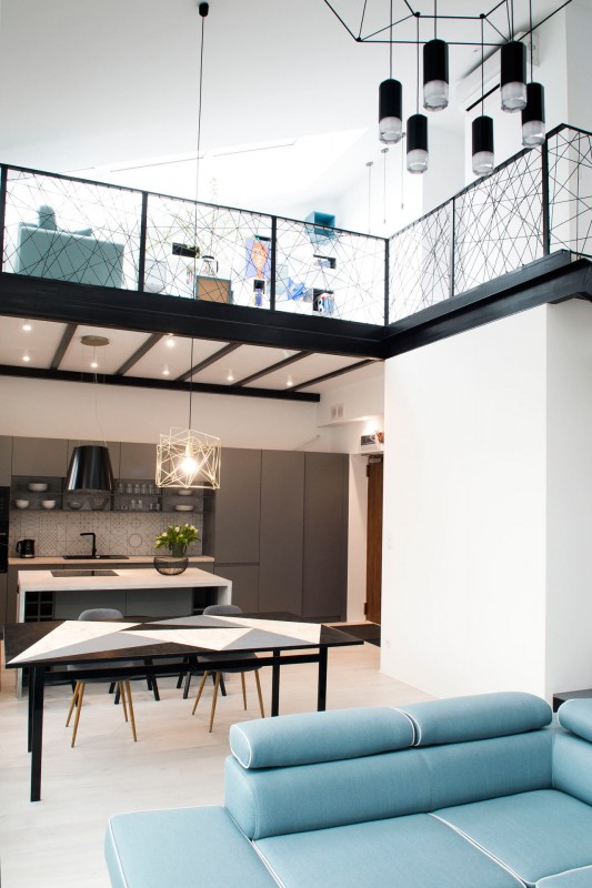 Современный городской лофт площадью 120 м2 в Варшаве