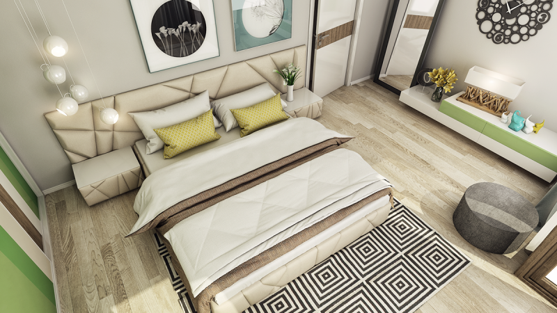 Яркие акценты в обстановке коттеджа