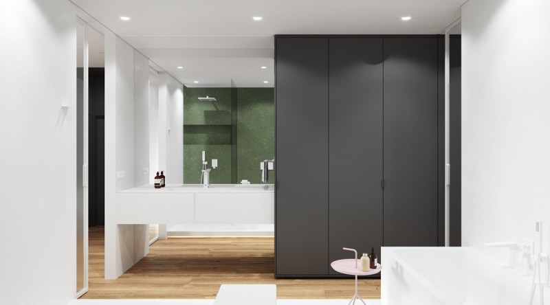 Контрастный интерьер квартиры площадью 70 кв.м.