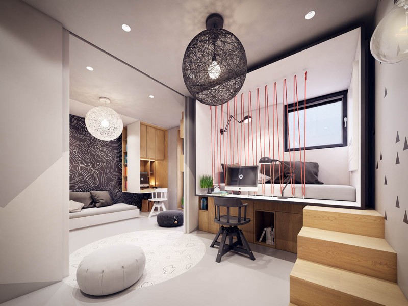 Комфортабельная современная квартира с красочными акцентами