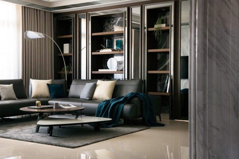 Спокойная и сдержанная атмосфера квартиры в городе Тайчжун, Тайвань