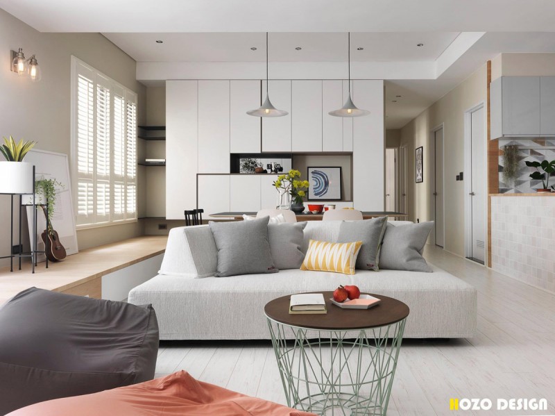 Баланс светлого и темного, нейтрального и цветного, роскоши и простоты в тайваньских апартаментах Баланс светлого и темного, нейтрального и цветного, роскоши и простоты в тайваньских апартаментах