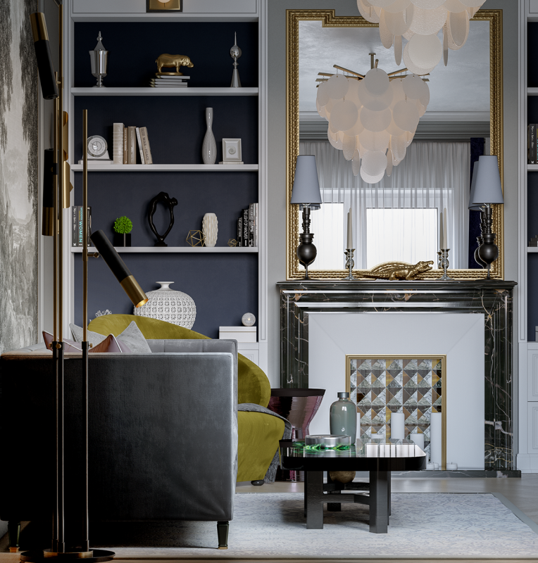 Гостиная в неоклассическом стиле Гостиная в неоклассическом стиле