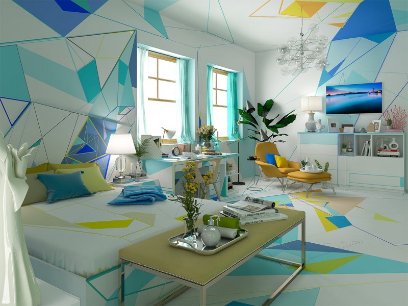 Интерьер дома в Софии, Болгария, вдохновленный работами импрессионистов XIX века Интерьер дома в Софии, Болгария, вдохновленный работами импрессионистов XIX века