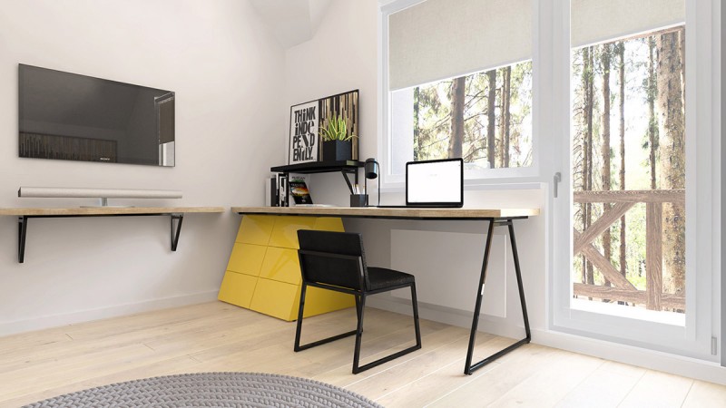 Интерьер с желто-зелеными акцентами