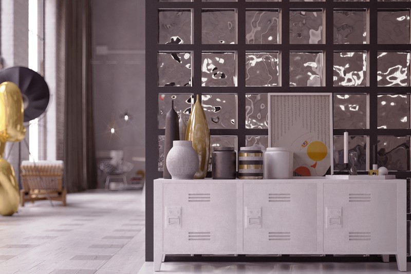 Серые и желтые акценты в интерьере лофта Серые и желтые акценты в интерьере лофта