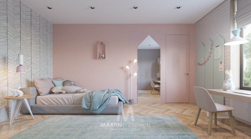 Апартаменты, оформленные в успокаивающей цветовой палитре