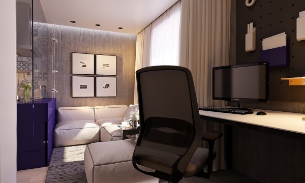 Ослепительные неоновые цвета в интерьере небольшой квартиры