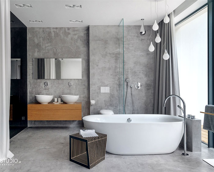 Черно-белый минималистичный интерьер дома в Польше