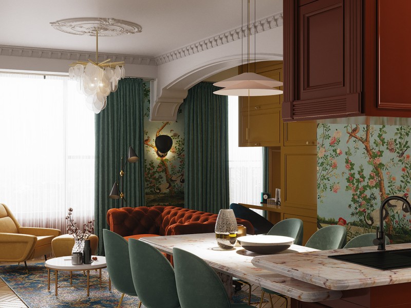 Яркие апартаменты в неоклассическом стиле