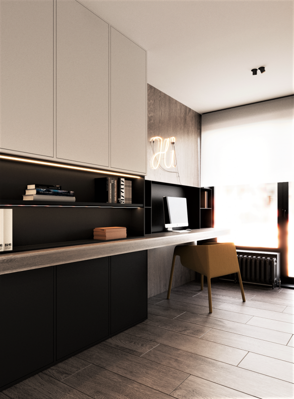 Контрастный дизайн интерьера