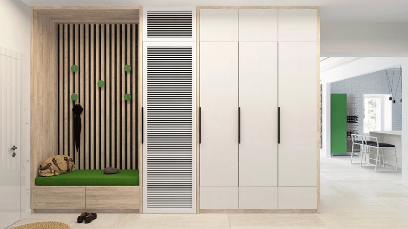 Интерьер с желто-зелеными акцентами