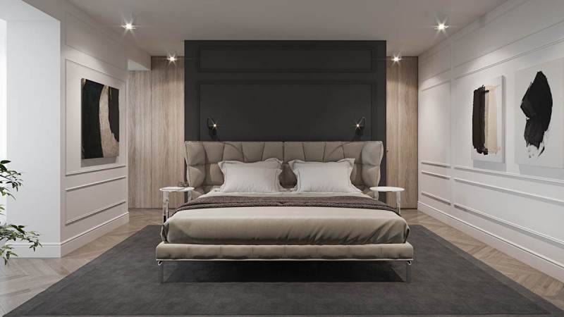 Контрастный интерьер просторных апартаментов Контрастный интерьер просторных апартаментов