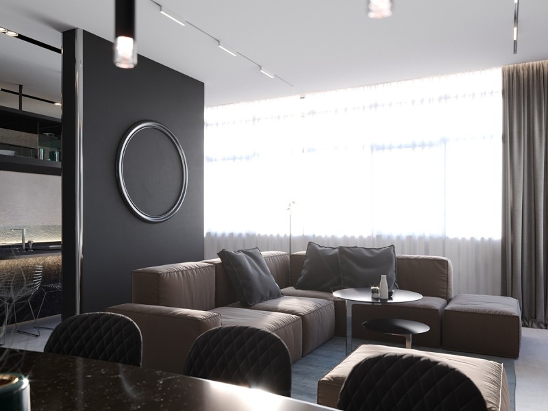 Минималистичная квартира в темных тонах