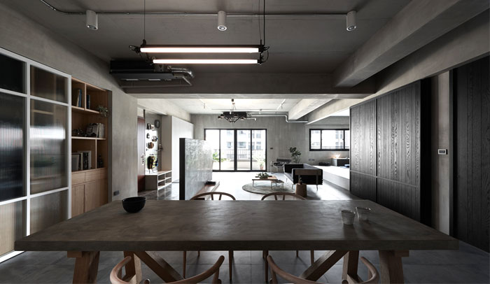 Индустриальный декор и японский стиль интерьера апартаментов в Тайване Индустриальный декор и японский стиль интерьера апартаментов в Тайване