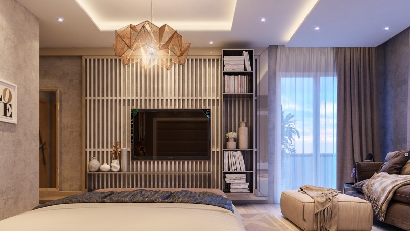 Интерьер роскошной спальни